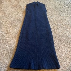 Aritzia Babaton Navy Blue Sleeveless Sweater Midi Dress Size XXS